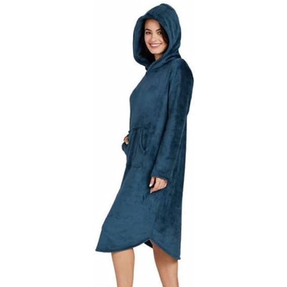 NWT 32 Degrees Long Sleeve Sleep Lounger Hoodie In Deep Baltic, Large/X-Large) - Picture 2 of 8